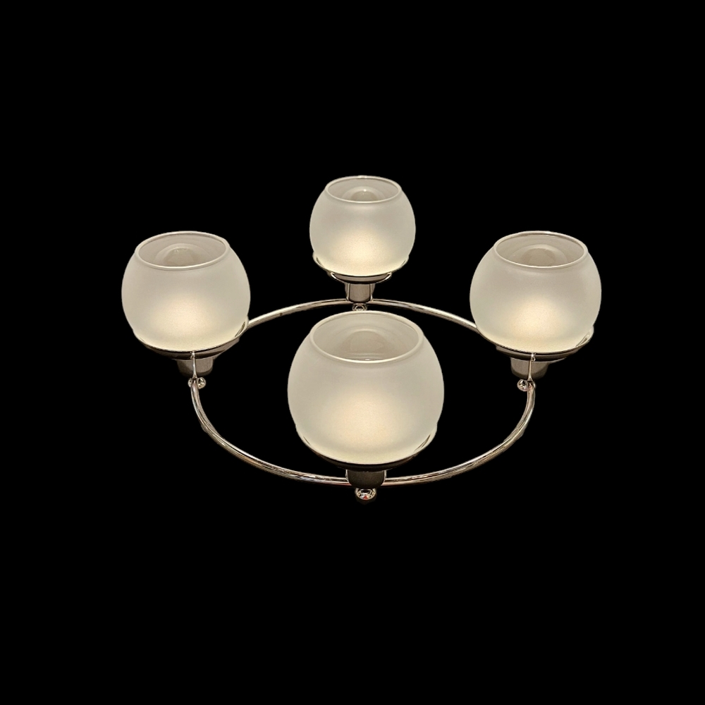 Partylite Candle Holder Silver Plate Century and Century Globes RETIRED